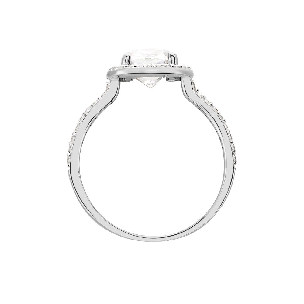 Bague Adrienne Or Blanc Oxyde De Zirconium - Solitaires Femme | Marc Orian