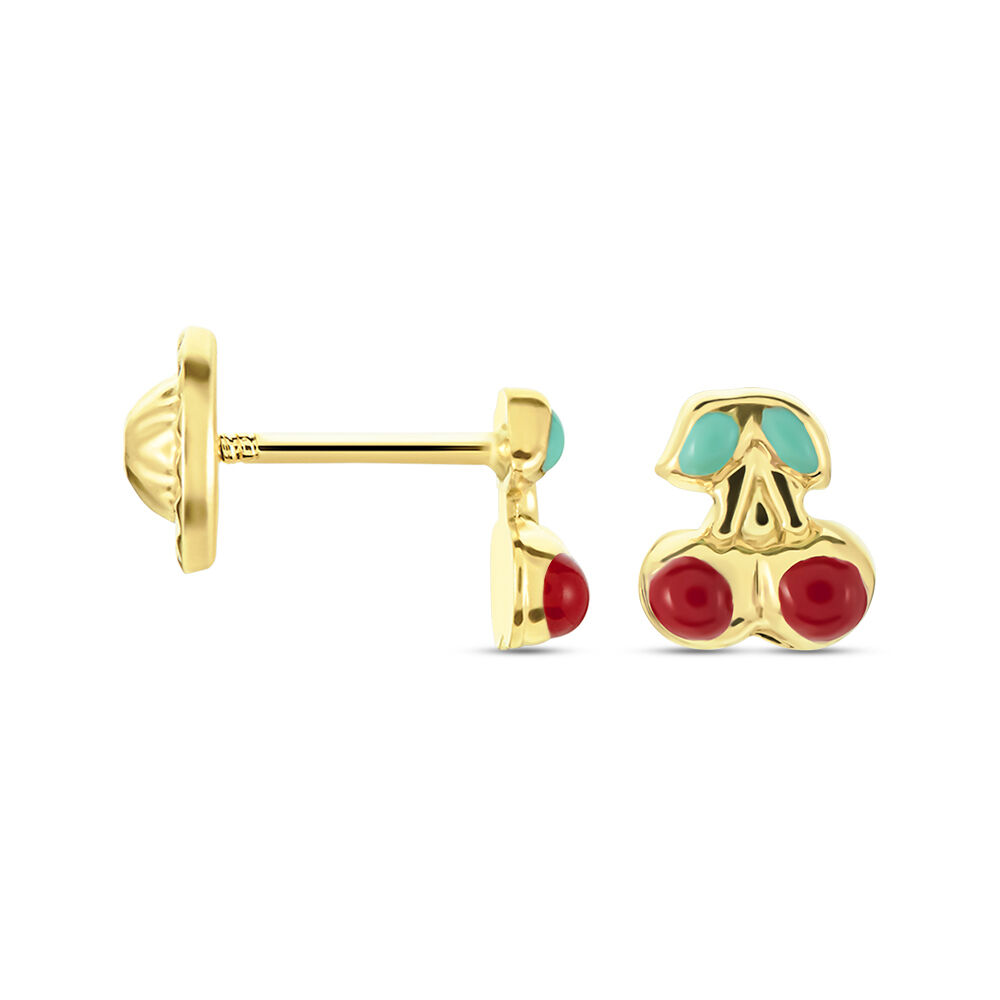 Boucles D'oreilles Puces Or Jaune Helicie Email - Puces Enfant | Marc Orian