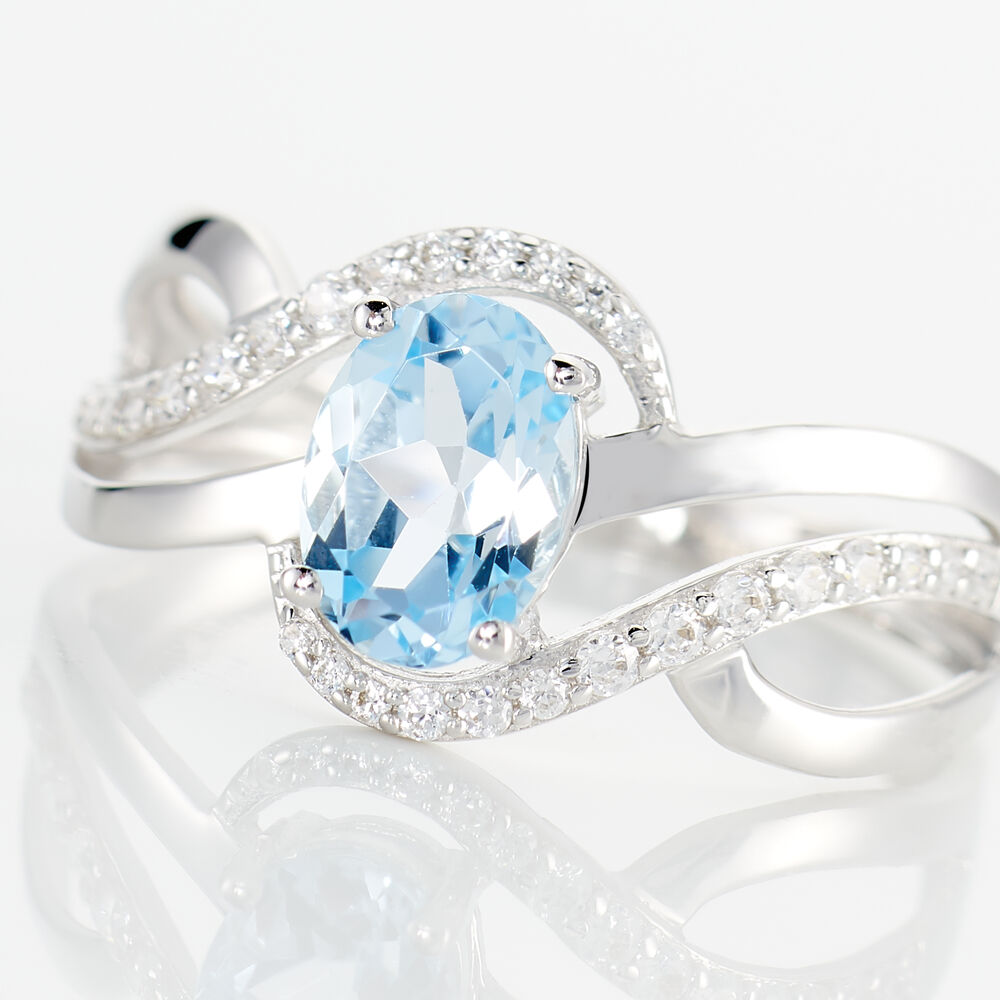 Bague Josyne Or Blanc Topaze Et Oxyde De Zirconium - Bagues pierres fines Femme | Marc Orian