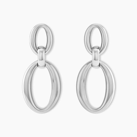 Boucles D'oreilles Pendantes Zeilah Acier Blanc - Pendantes Femme | Marc Orian