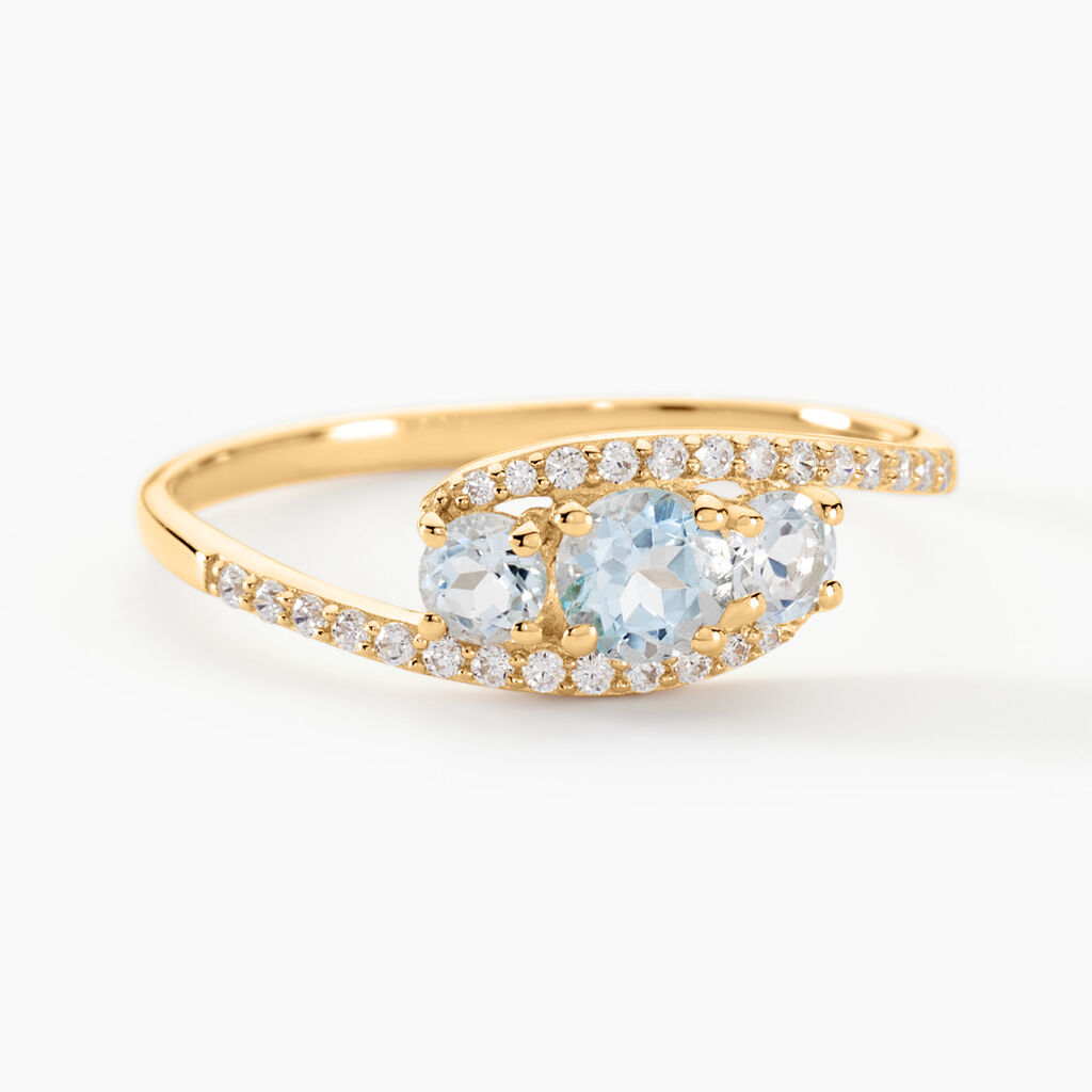 Bague Chloe Or Jaune Topaze Et Oxyde De Zirconium - Bagues pierres fines Femme | Marc Orian