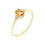 Bague Diapre Or Jaune Citrine Oxyde De Zirconium - Bagues pierres fines Femme | Marc Orian