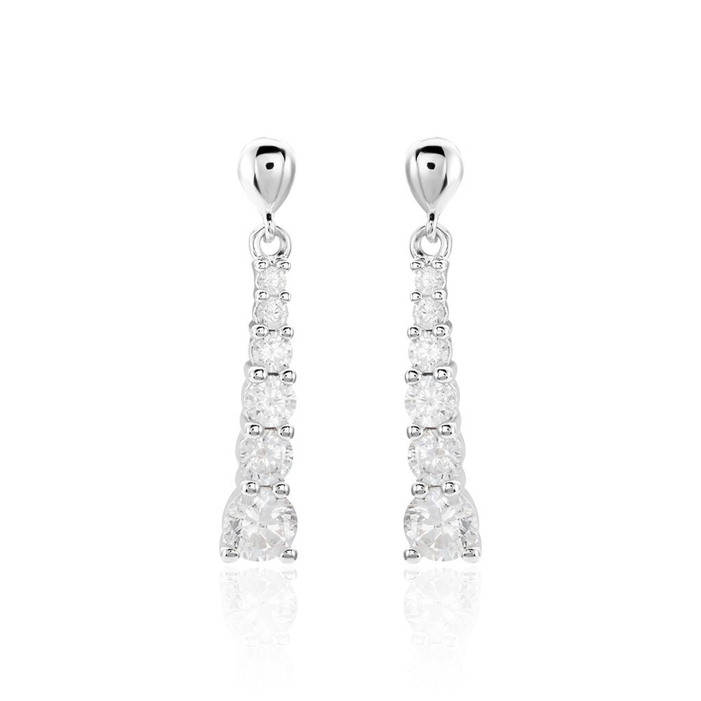 Boucles D'oreilles Pendantes Dervla Argent Rhodi&eacute; Oxyde De Zirconium - Pendantes Femme | Marc Orian
