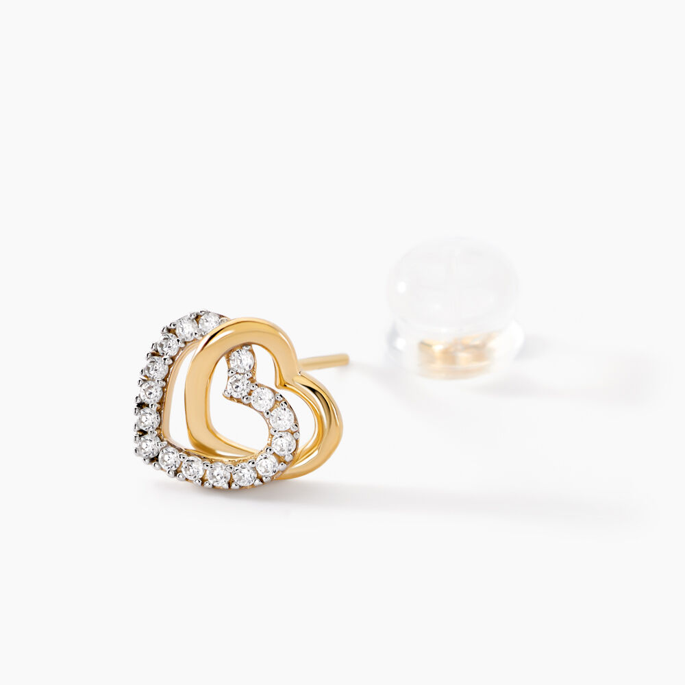 Boucles D'oreilles Puces Ablaye Or Jaune Oxyde De Zirconium - Puces Femme | Marc Orian