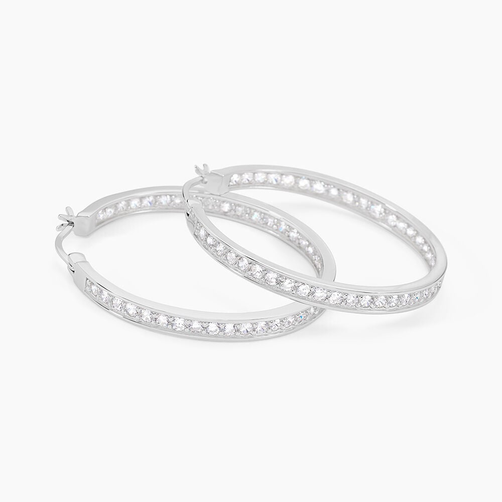 Créoles Classique Argent Blanc Django Oxyde De Zirconium - Créoles Femme | Marc Orian