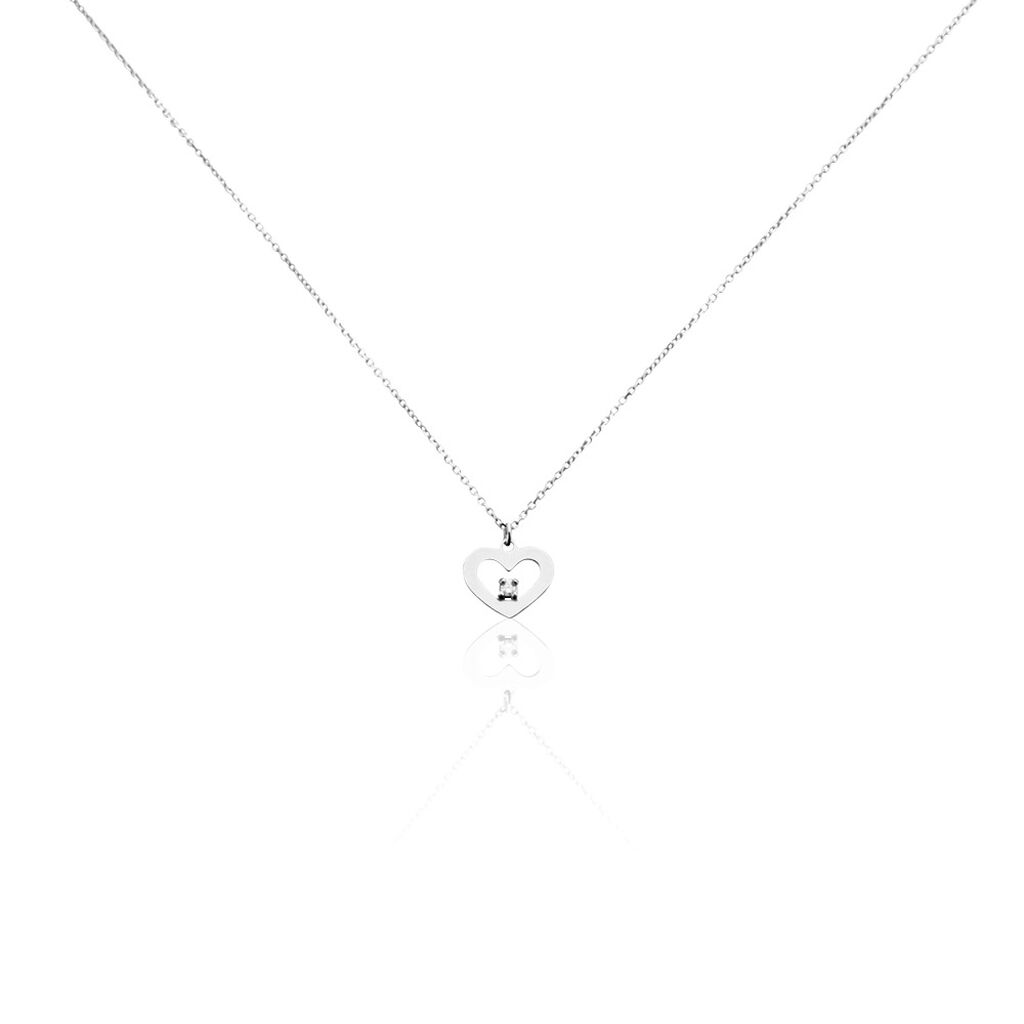 Collier Sweet Heart Or Blanc Diamant - Colliers avec pierres Femme | Marc Orian