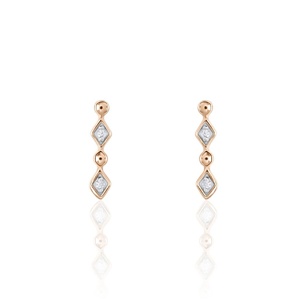 Boucles D'oreilles Puces Argent Rose Donaoxydes De Zirconium - Puces Femme | Marc Orian