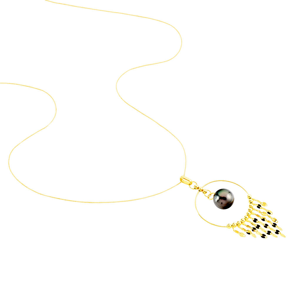 Collier Cercle Or Jaune Perle De Culture De Tahiti - Colliers avec pierres Femme | Marc Orian