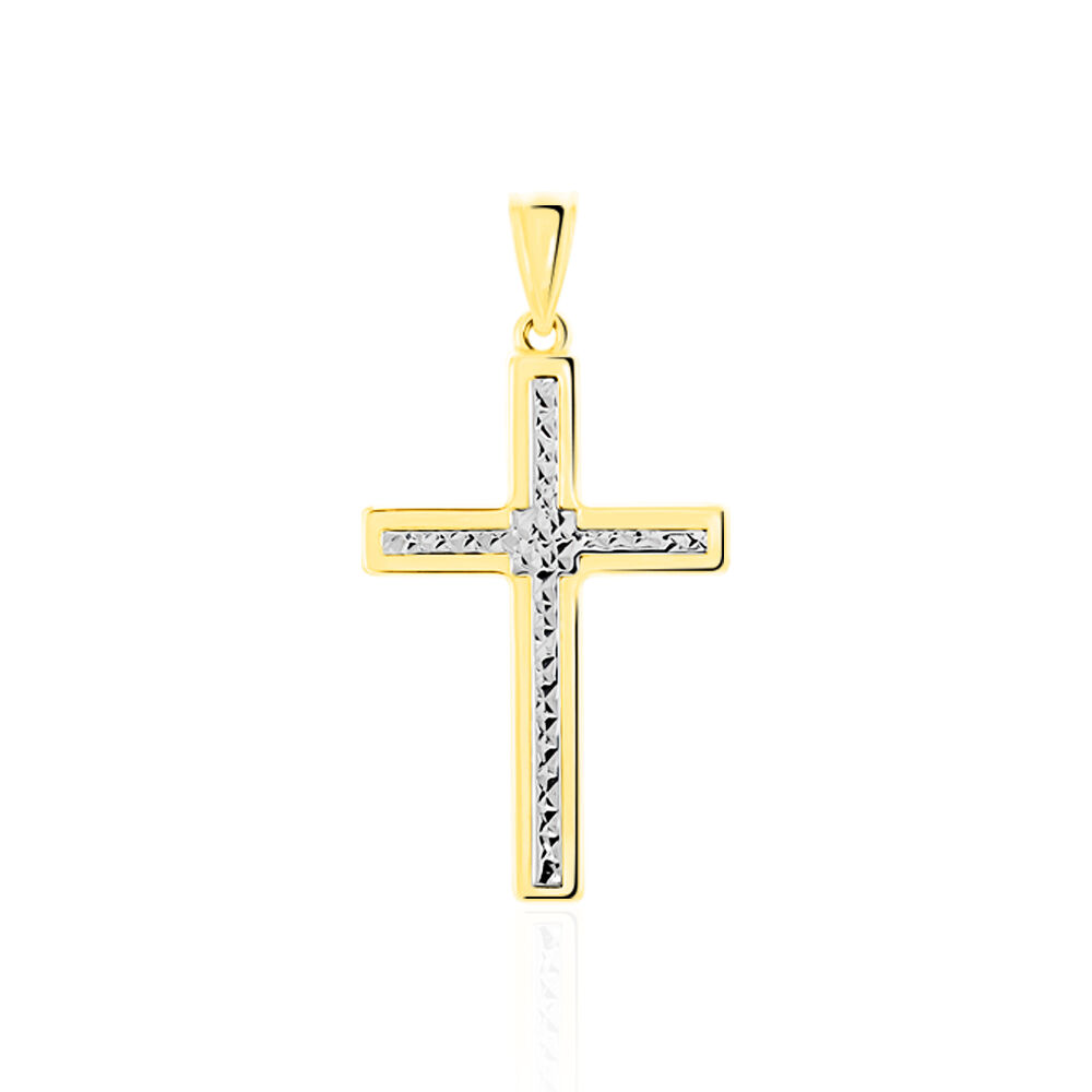 Pendentif Benny Croix Ciselee Or Bicolore - Pendentifs Femme | Marc Orian