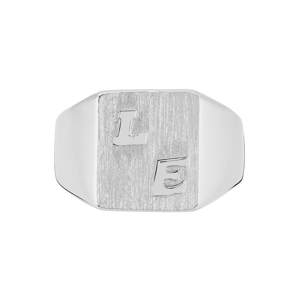 Chevaliere Argent Blanc Gringoire Carree - Chevalières Homme | Marc Orian