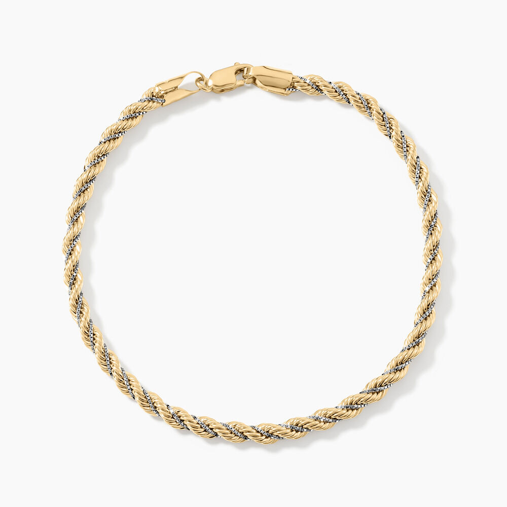 Bracelet Cordelia Maille Corde Et Venitienne Or Bicolore - Bracelets mailles Femme | Marc Orian