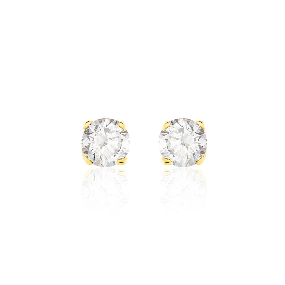 Boucles D'oreilles Puces Victoria Or Jaune Diamant - Puces Femme | Marc Orian