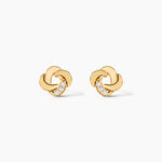 Boucles D'oreilles Puces Ilhem Fleur Or Jaune Oxyde De Zirconium - Puces Femme | Marc Orian