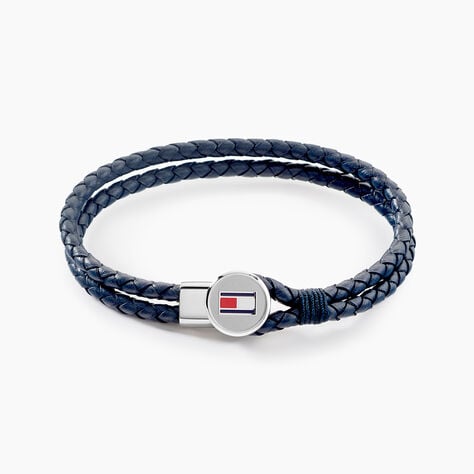 Bracelet Tommy Hilfiger Bruce Cuir De Veau Bleu - Bracelets cuir Homme | Marc Orian