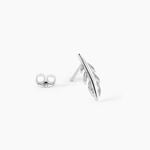 Boucles D'Oreilles Puces Garoa Argent Blanc - Puces Femme | Marc Orian