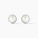 Boucles D'oreilles Clips Argent Blanc Valerio Perles Oxydes - Puces Femme | Marc Orian