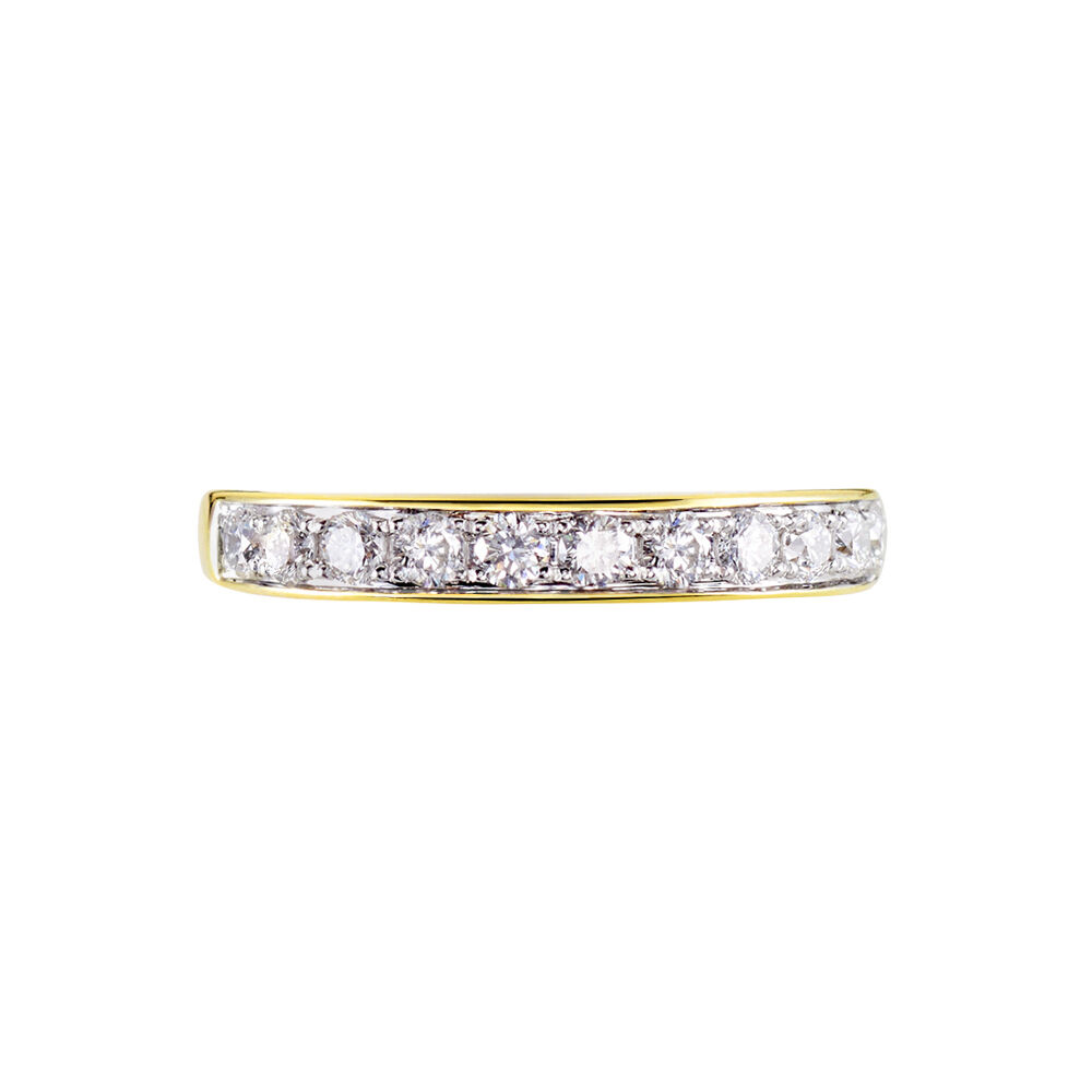Demi-alliance Or Jaune Valentine Diamants Synthetique - Alliances avec pierres Femme | Marc Orian