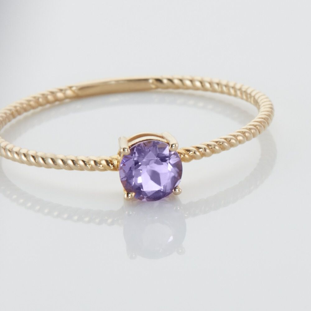 Bague Or Jaune Demi Amethyste - Bagues pierres fines Femme | Marc Orian