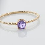 Bague Or Jaune Demi Amethyste - Bagues pierres fines Femme | Marc Orian