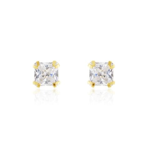 Boucles D'oreilles Puces Or Jaune Doreen Oxydes De Zirconium - Puces Famille | Marc Orian