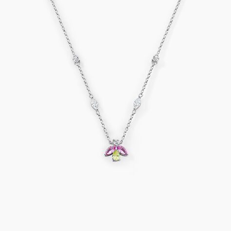 Collier Evasion Argent Blanc Pierre De Synthese Oxyde De Zirconium - Colliers avec pierres Femme | Marc Orian