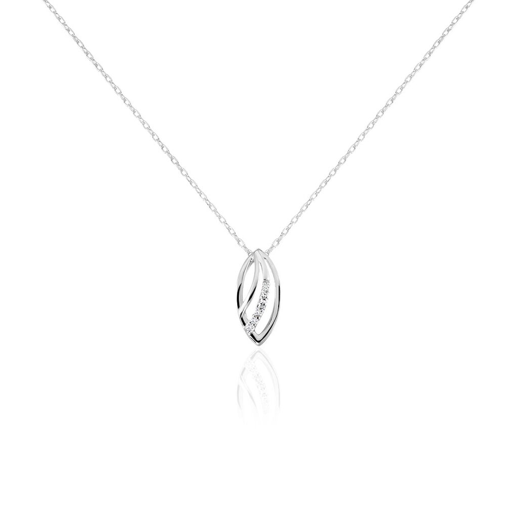 Collier Or Blanc Aatami Diamants - Colliers avec pierres Femme | Marc Orian