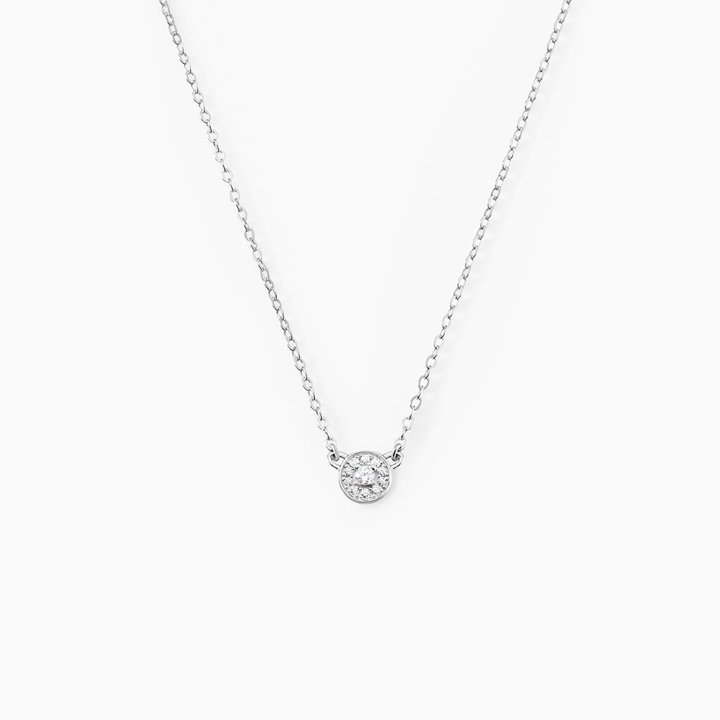 Collier Argent Blanc Auxana Oxyde De Zirconium - Colliers avec pierres Femme | Marc Orian