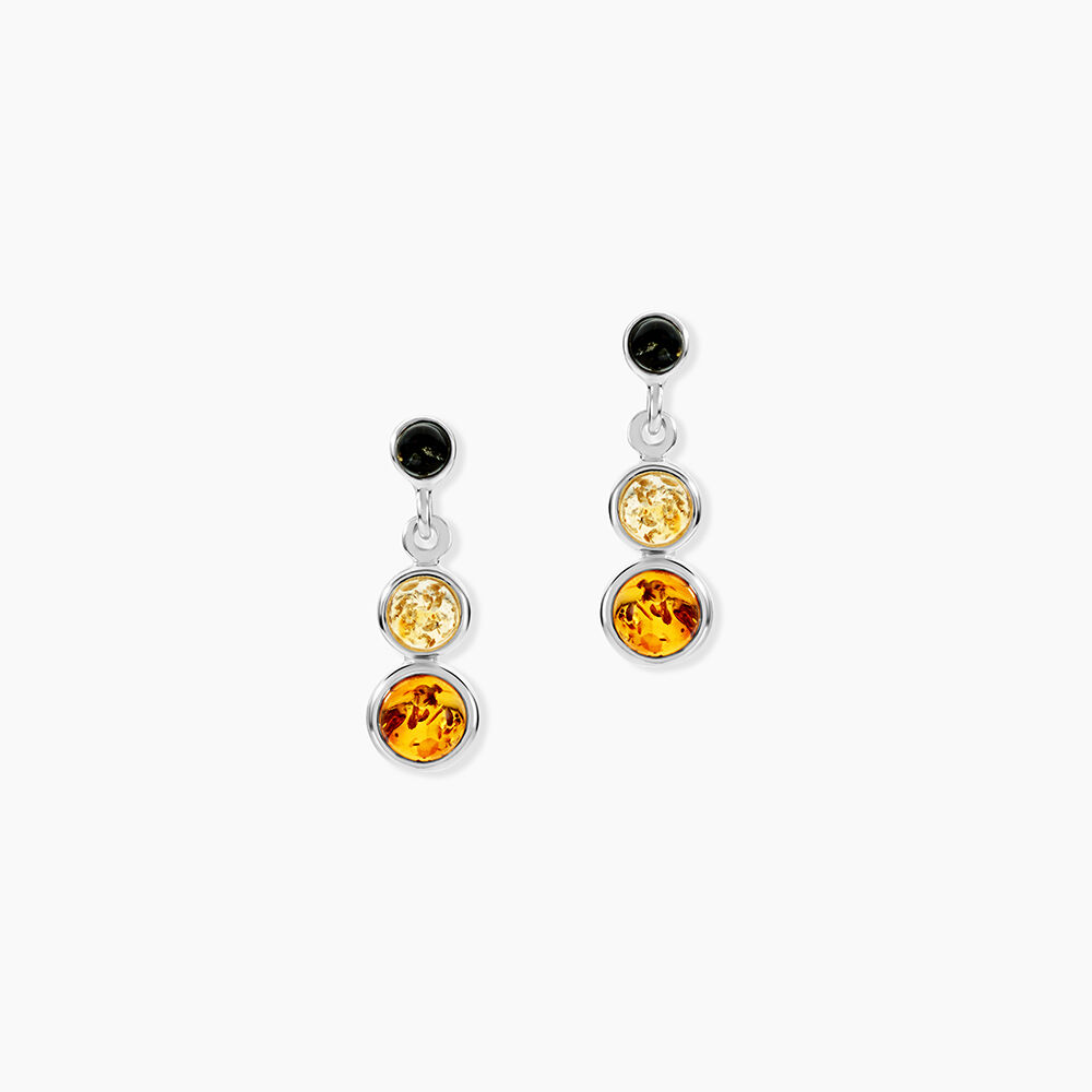 Boucles D'oreilles Argent Blanc Rosalie Ambres - Pendantes Femme | Marc Orian