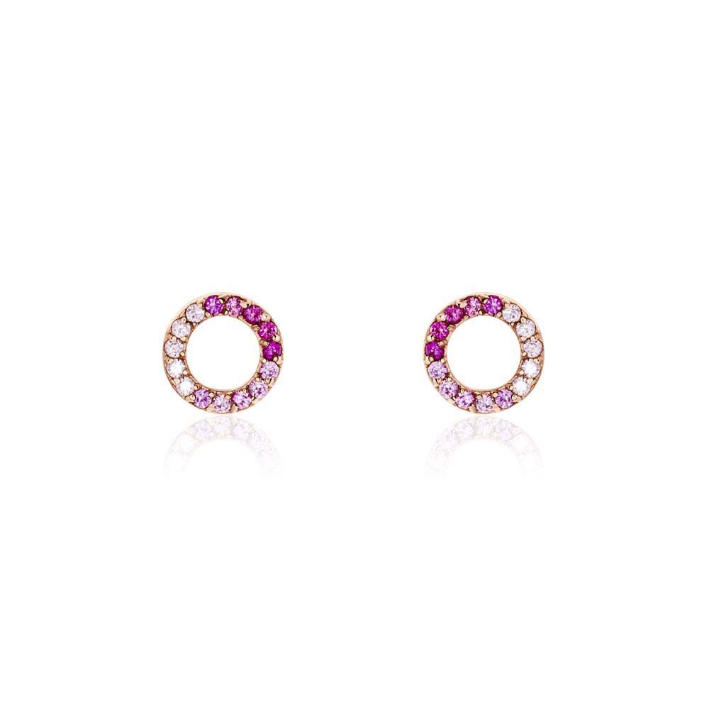 Boucles D'oreilles Puces Neptunus Argent Rose Oxyde De Zirconium - Puces Femme | Marc Orian