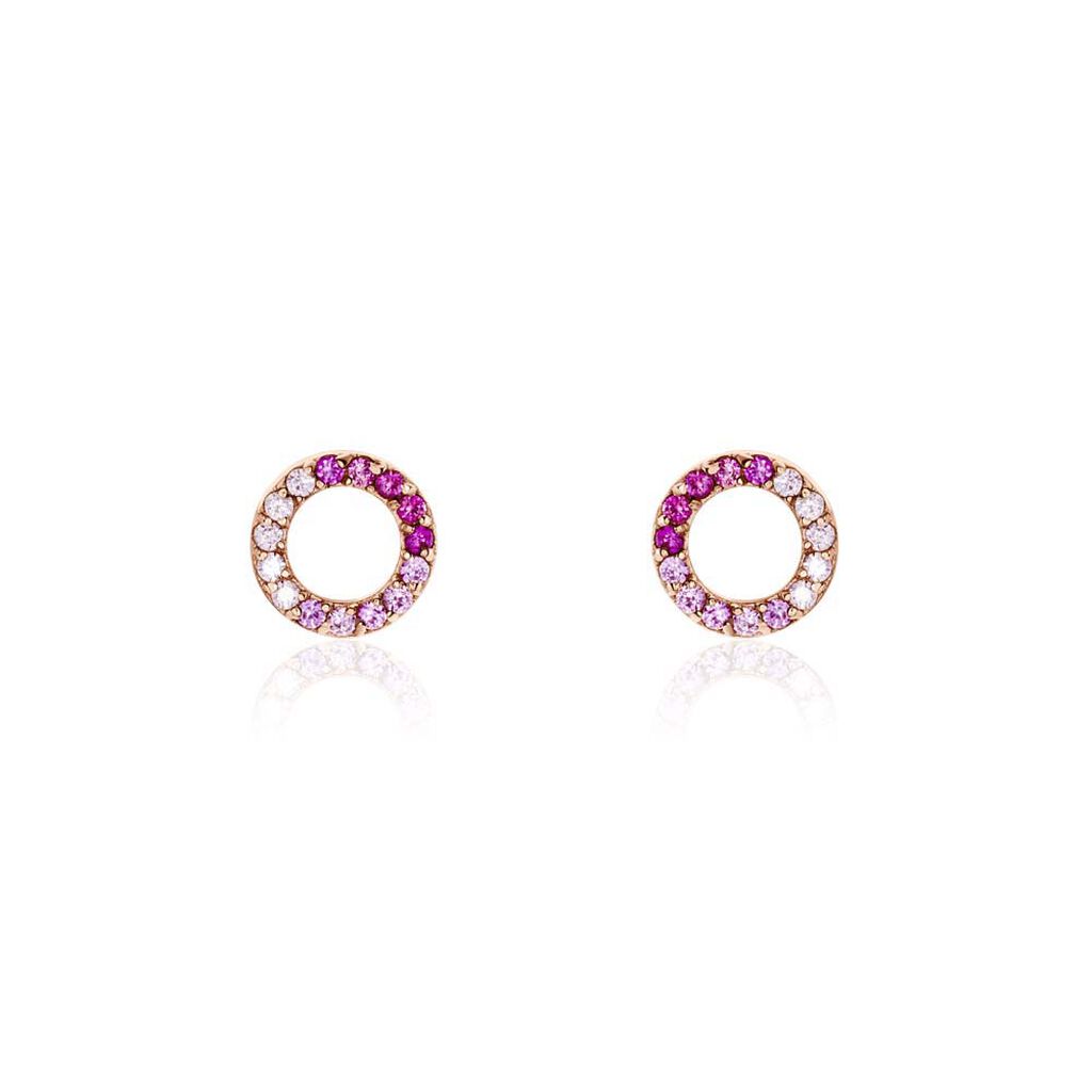 Boucles D'oreilles Puces Neptunus Argent Rose Oxyde De Zirconium - Puces Femme | Marc Orian