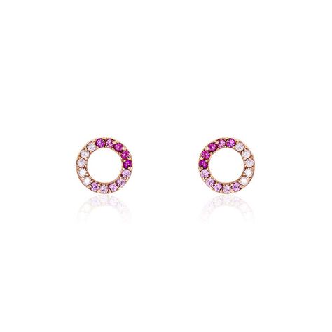 Boucles D'oreilles Puces Neptunus Argent Rose Oxyde De Zirconium - Puces Femme | Marc Orian