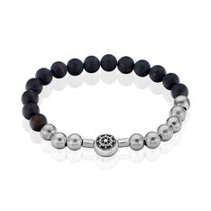 Bracelet Acier Lysane Boules Lisses Noires - Bracelets Homme | Marc Orian