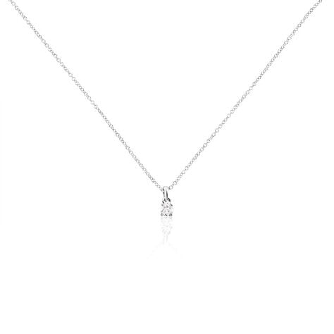 Collier Alexandra Or Blanc Diamant - Colliers solitaires Femme | Marc Orian