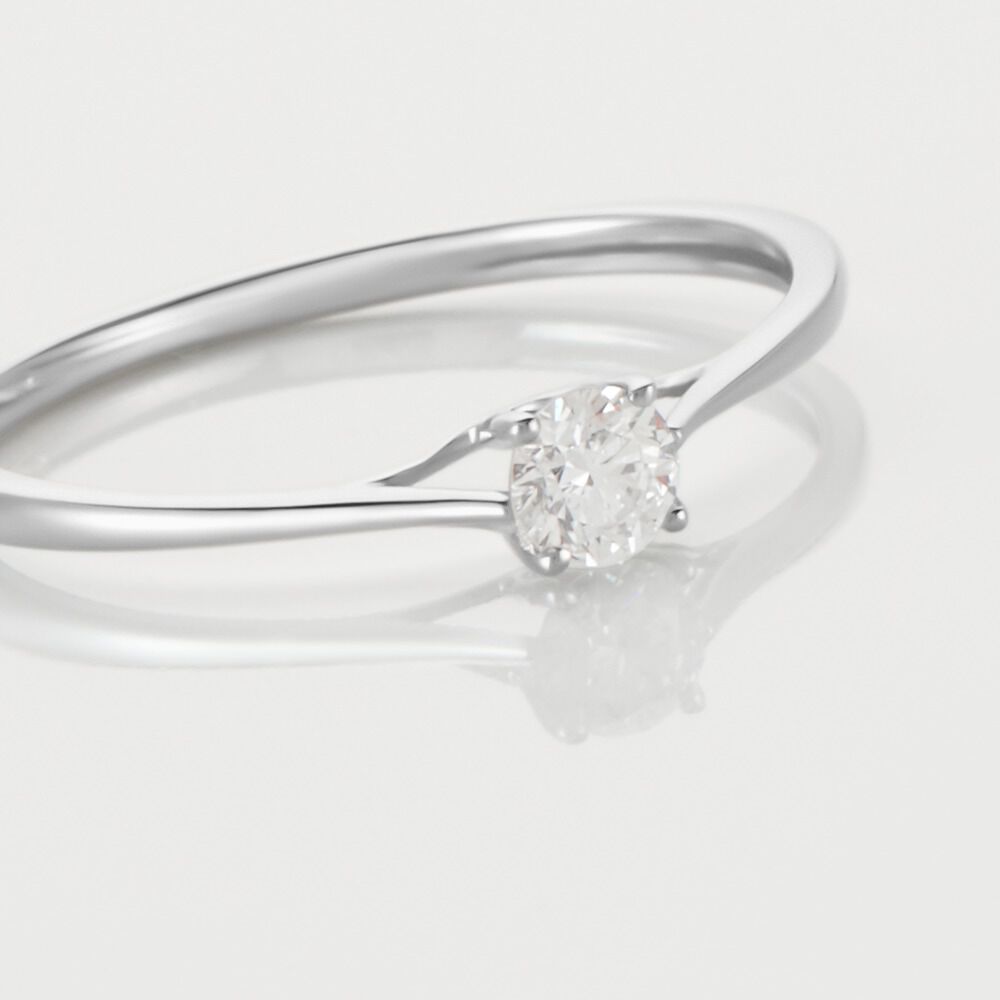Bague Solitaire Or Blanc Solenia Diamant - Parures de mariage Femme | Marc Orian