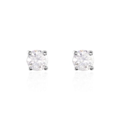 Boucles D'oreilles Puces Or Blanc Victoria Diamants - Puces Femme | Marc Orian