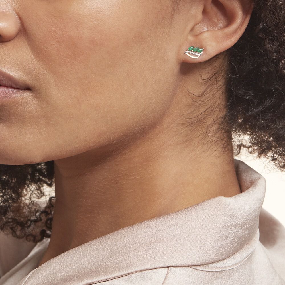Boucles D'oreilles Puces Or Jaune  Sheelagh Emeraudes Diamants -  Femme | Marc Orian