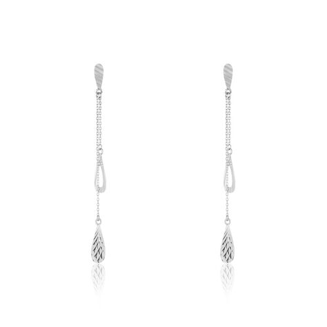 Boucles D'oreilles Pendantes Anila Gouttes Or Blanc - Pendantes Femme | Marc Orian