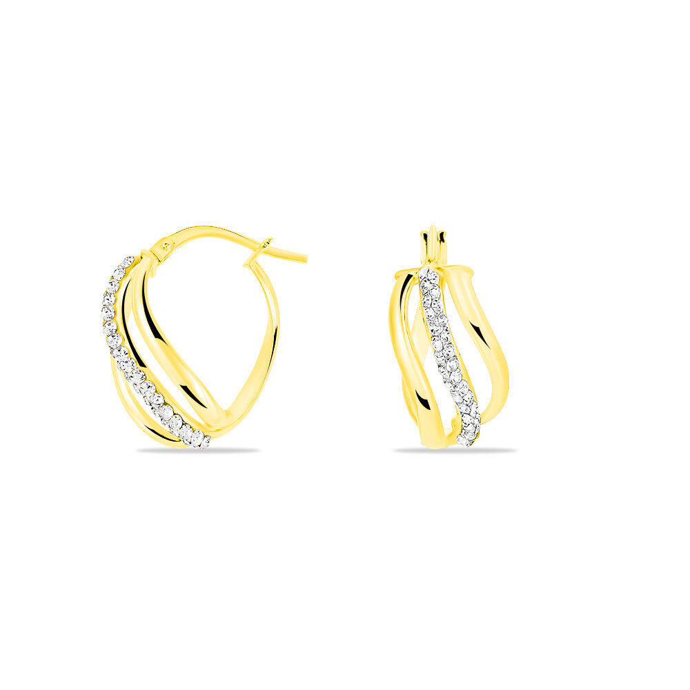 Créoles Eliseo Or Jaune Strass - Créoles Femme | Marc Orian
