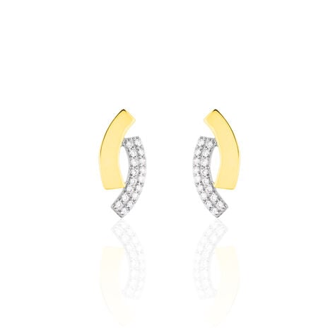 Boucles D'oreilles Puces Vero Or Jaune Oxyde De Zirconium - Puces Femme | Marc Orian