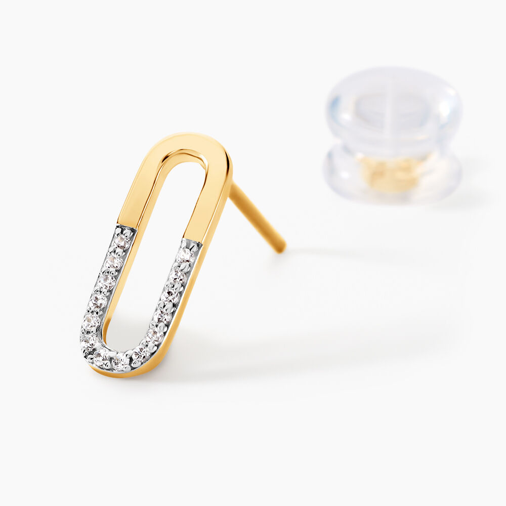 Boucles D'oreilles Puces Minimalist Chic Or Jaune Oxyde De Zirconium - Puces Femme | Marc Orian