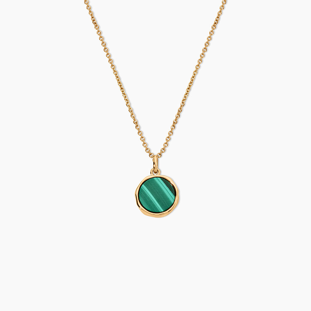Collier Plaqu&eacute; Or Neassa Malachite - Colliers avec pierres Femme | Marc Orian