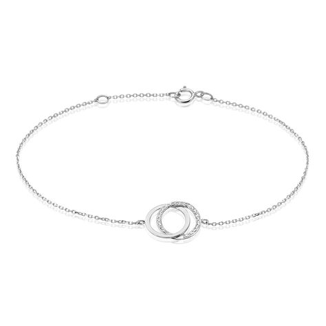 Bracelet Or Blanc Tresha Diamants - Bracelets Anneaux Entrelaces Femme | Marc Orian