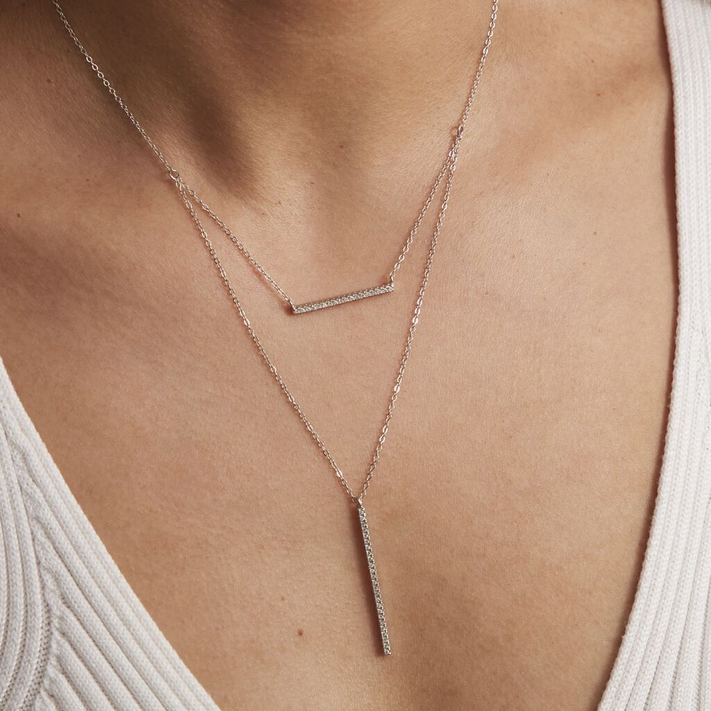 Collier Sharmaine Argent Blanc Oxyde De Zirconium - Colliers Femme | Marc Orian