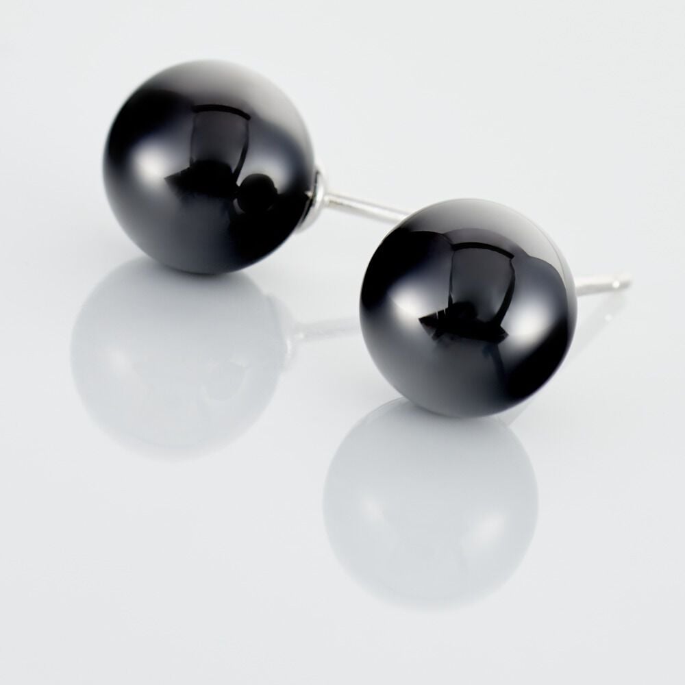 Boucles D'oreilles Puces Orbe Argent Blanc Céramique - Puces Femme | Marc Orian