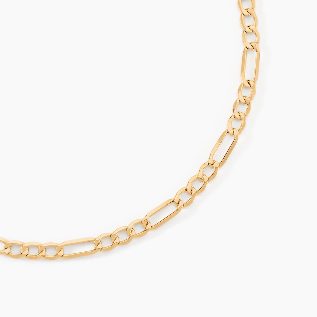 Collier Or Jaune Maille Altern&eacute;e 1/3 - Chaines Homme | Marc Orian