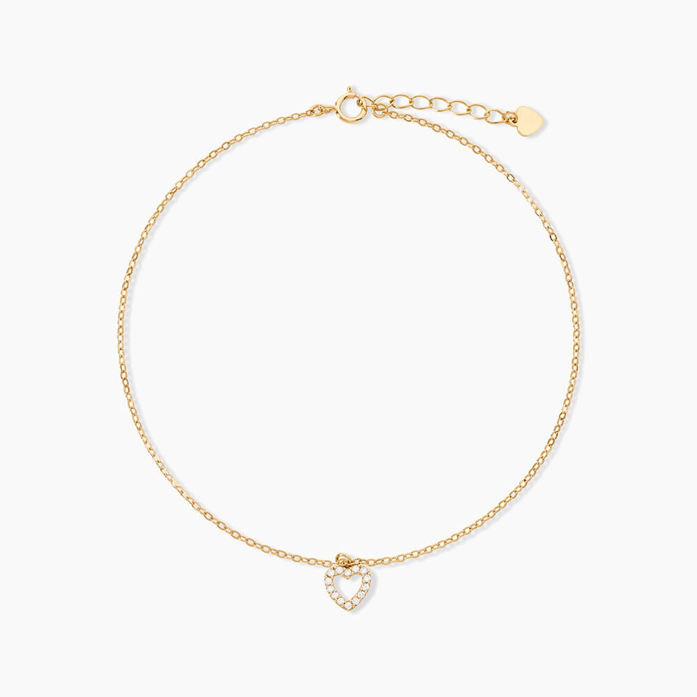 Cha&icirc;ne De Cheville Samanta Argent Dor&eacute; A L'Or 750/1000 Oxyde De Zirconium - Chaines de cheville Femme | Marc Orian