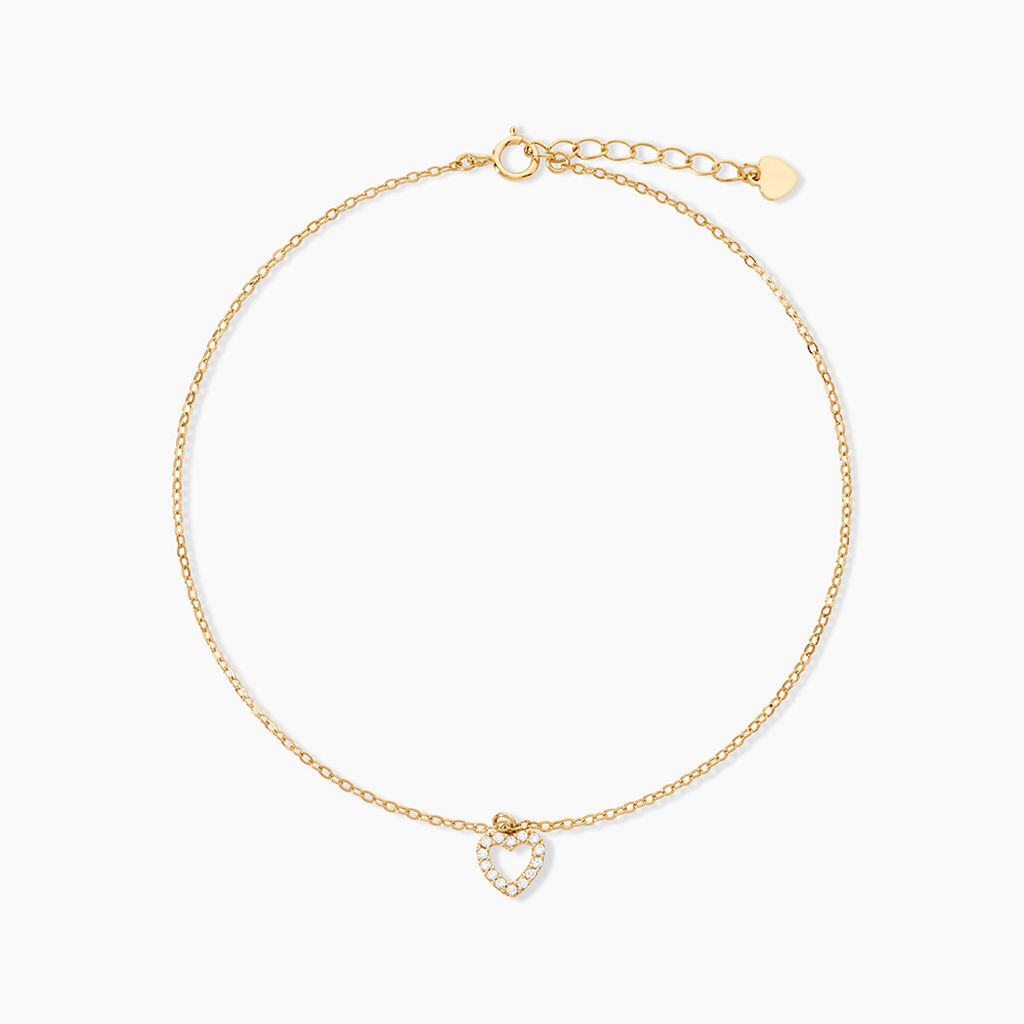 Cha&icirc;ne De Cheville Samanta Argent Dor&eacute; A L'Or 750/1000 Oxyde De Zirconium - Chaines de cheville Femme | Marc Orian