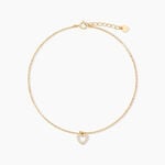 Cha&icirc;ne De Cheville Samanta Argent Dor&eacute; A L'Or 750/1000 Oxyde De Zirconium - Chaines de cheville Femme | Marc Orian