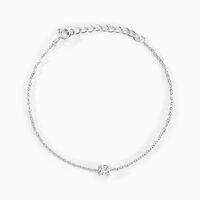 Bracelet Court Argent Blanc Lylwenn Oxyde De Zirconium