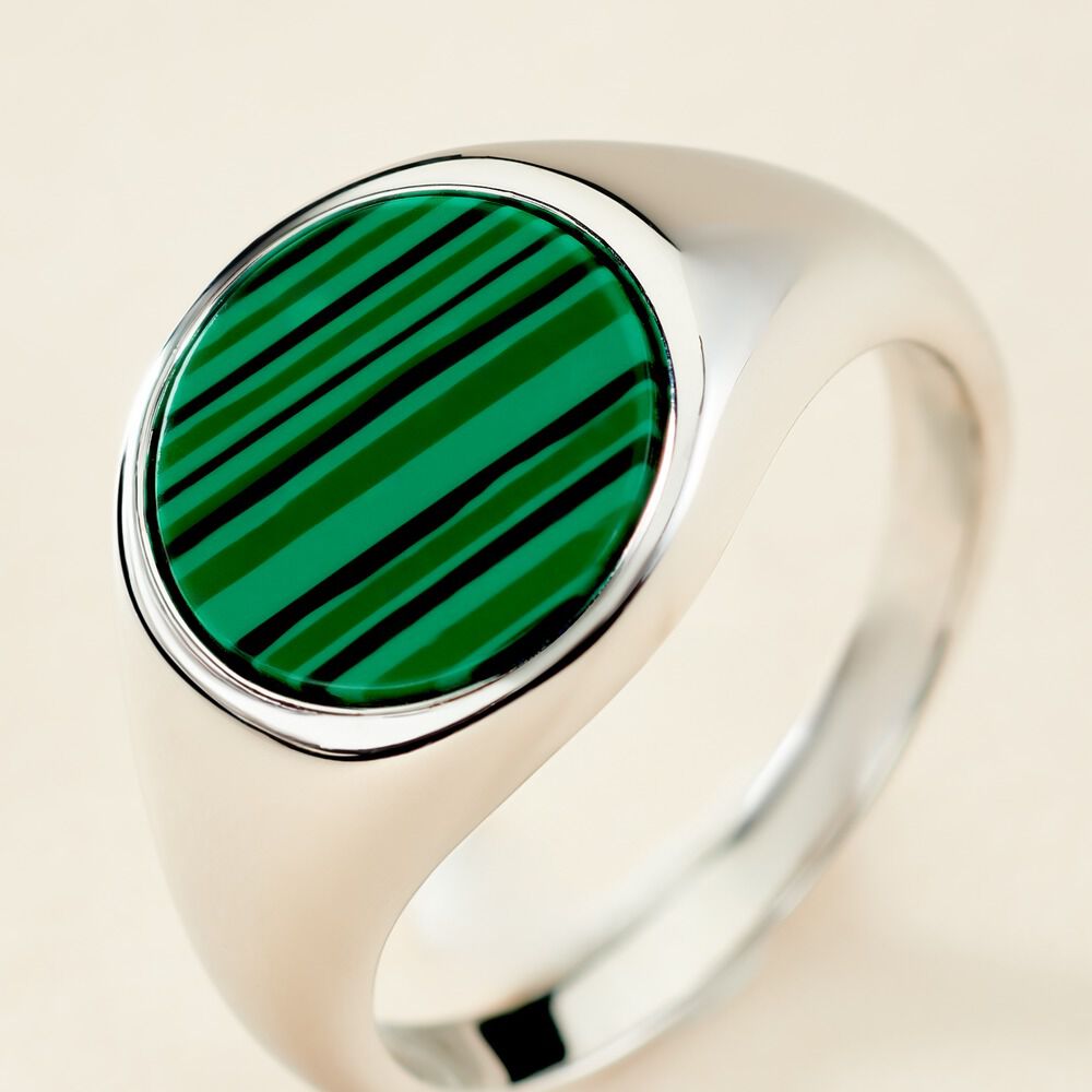 Chevali&egrave;re Argent Blanc Aileas Malachite - Chevali&egrave;res Homme | Marc Orian